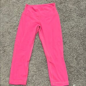 Lululemon Athletica Pink Leggings High Waist Cropped